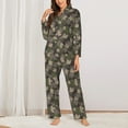 thumbnail image 2 of Fotbe Camouflage maple Conjunto de Pijama de Manga Larga para Mujer con Estampado, Ropa de Dormir de 2 Piezas, Conjunto de Casa Suave y Cómodo con Bolsillos-Small, 2 of 7