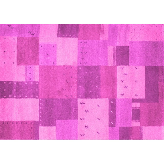 Ahgly Company Indoor Rectangle Patchwork Pink Transitional Area Rugs, 3' x 5'