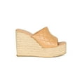 thumbnail image 3 of HeartThentic Women Platform Wedge Mules Espadrille Quilted Vamp Espadrille Spring Summer Lightweight Vegan Leather Wedge Mules by Kayleen, 3 of 7