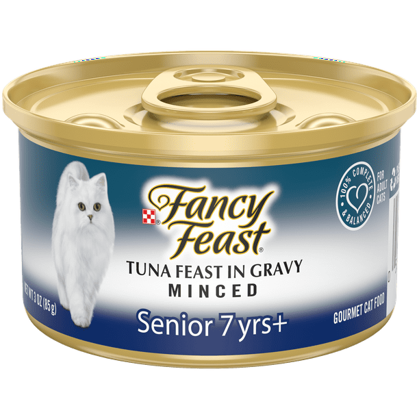 Fancy Feast High Protein Senior Gravy Wet Cat Food, Tuna Feast Minced