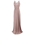 thumbnail image 4 of CIENVNSTG Women Sexy Sleeveless V-Neck Maxi Dress Evening Long Prom A-Line Dress Spaghetti Strap Wedding Cocktail Maxi Gown Camel S, 4 of 6