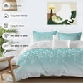 thumbnail image 5 of Flower White Duvet Cover Set Full Size Cherry Blossoms Teal Background Soft Lightweight Comforter Covers 4 Piece Bedding Set with 1 Duvet Cover 1 Bed Sheet & 2 Pillow Shams, 5 of 8