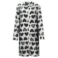 thumbnail image 5 of Arlun Valentine's Day Robes for Women Fashion Full Zipper Long Sleeve Soft Comfy Flannel Loungewear Fashion Heart Printed Fuzzy Winter Warm Sleepwear Bathrobe 1-Grey S, 5 of 8