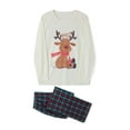 thumbnail image 3 of Elippeo Family Christmas Pajamas Matching Set, Elk Print Long-Sleeve Tops with Plaid Pants Sleepwear Set for Adult, Kid, Baby, Dog, 3 of 10