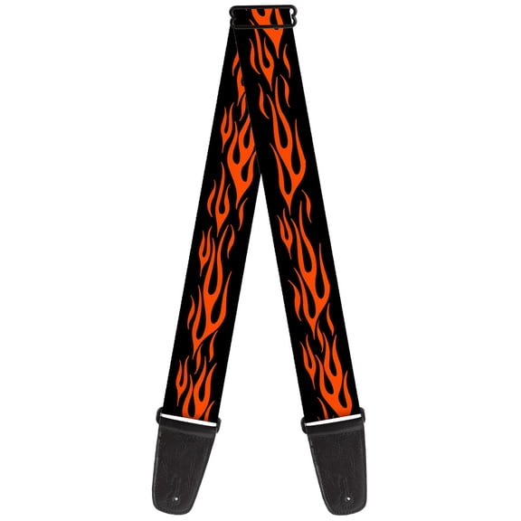 Buckle-Down Guitar Strap, Flame Orange, 2 Inches Wide