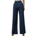 thumbnail image 5 of RXIRUCGD Women's Loose High Waist Wide Leg Pants Workout Out Casual Trousers, Navy, Size: M, 5 of 5
