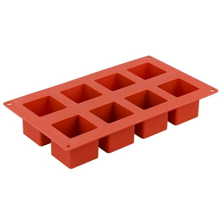 

Silicone 8 Cavity Square Shape Cake Mold for Baking Dessert Ice-Cream Mousse Mould Fondant Decorating Tools