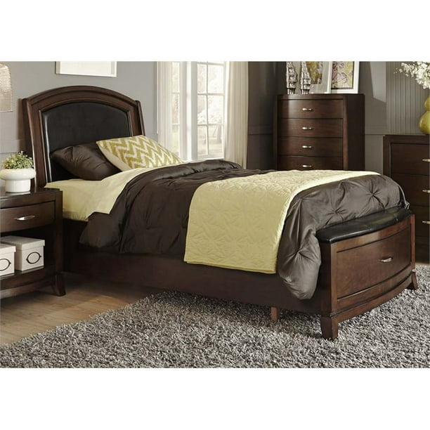 Liberty Furniture Avalon King Leather Platform Storage Bed In Dark Truffle 505 Br Lkpl Special Est Ship Time Is 4 Weeks