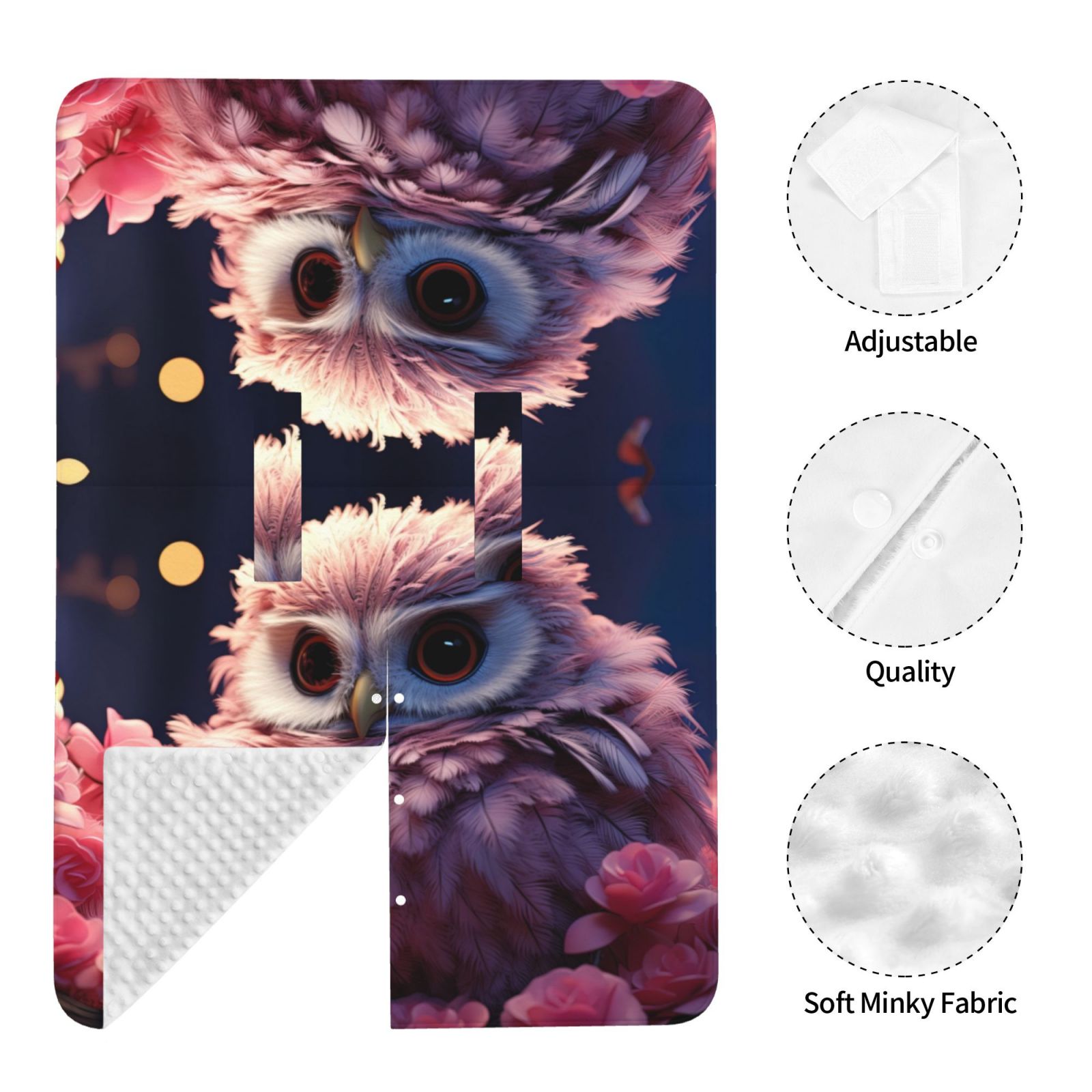Car Seat Cover Baby - Cute Pink Flower Owl Breathable Infant Car Seat Cover for Baby Carseat, Lightweight Comfort Baby Essentials Must Haves Newborn Stuff for Girl Boy