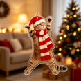 thumbnail image 4 of WKSCLPAI Flat‑Printed Pet Cat Acrylic Christmas Hanging Ornament, Cute Xmas Pendant for Indoor Home Holiday & Party Decoration, Style A, 4 of 8