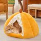 thumbnail image 5 of Camas para gatos, carpas para gatos, camas para perros, cueva semicerrada para gatos con bolas de peluche, suave y cómoda, con tapete lavable y desmontable, productos para mascotas, cama de poliéster, 5 of 8