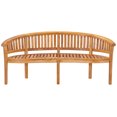 thumbnail image 2 of Teak Wood Peanut Heavy Duty Triple Outdoor Patio and Garden Bench, A-Grade Teak Wood, 2 of 5