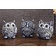 thumbnail image 3 of Owl Figurine with Different Gestures, Cute Owl Statue, Cute Home Office Decoration, Set of 3, Blue, 3 of 4