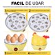 thumbnail image 5 of Vaporera De Verduras Y Hervidor De Huevos Portatil Kimhi Hervidora Electrica 350w Multifunción Capacidad De 7 Huevos Apagado Automático Con Forma De Gallina Color Amarillo, 5 of 6