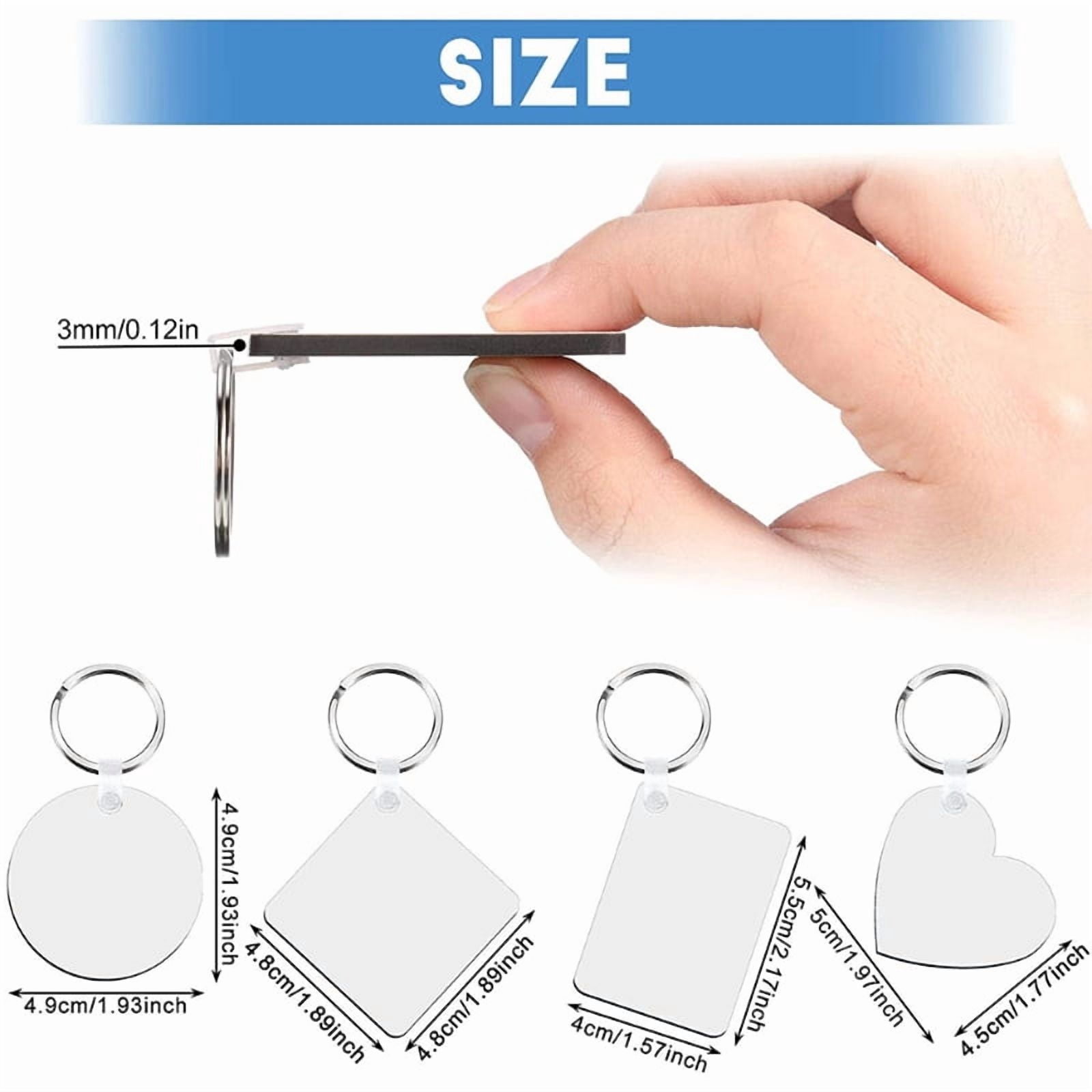 MDF Blank Keychain with for Key Ring Double-Side Printed Heat Transfer Keychain for Christmas Valentine Graduation Prese