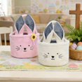 thumbnail image 1 of Easter Candy Basket Storage Basket Children Gift Animal Basket Holiday Portable Basket Cute Rabbit Design Personalized Easter Bucket for Kids Carrying Gift and Eggs (Pink), 1 of 8