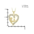 thumbnail image 4 of White Diamond Accent Gold over Silver Mother and Child Heart Pendant, 4 of 4