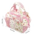 thumbnail image 7 of Cotton Quilted Toiletry Bag Drawstring Toiletry Organizer Large Cosmetic Pouch for Women Work Office Travel (Style A), 7 of 7