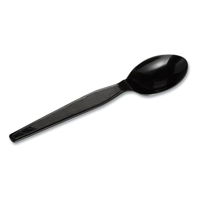 Heavyweight Polystyrene Cutlery, Teaspoon, Black, 1000/Carton Heavyweight Polystyrene Cutlery, Teaspoon, Black, 1000/Carton