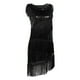 thumbnail image 2 of Vestido de baile latino con lentejuelas y flecos Vestido de fiesta de los años 20 Ropa de baile Negro SM SunniMix Baile Latino Vestido Mujer, 2 of 8