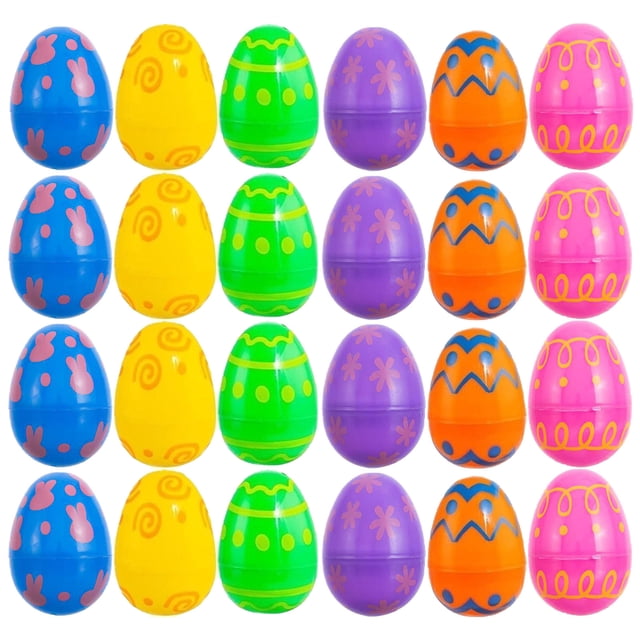 24-Pack Easter Plastic Open Eggs Diy Simulation Eggs Shells For Easter Egg Hunt Party Gift Basket Filler Decoration