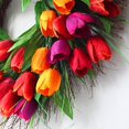 thumbnail image 4 of Corona de puerta artificial YUANXCMXG de tulipanes 45 cm, 4 of 5
