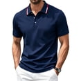 thumbnail image 3 of Men Short Sleeve Polo Shirt Athletic Breathable Classic Fit Quick Dry Performance Collared Top for Summer Sports Casual Wear, 3 of 7