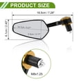 thumbnail image 4 of Unique Bargains Universal Motorcycle Rear View Mirrors Adjustable Handlebar Mirrors Aluminum 1 Set Black Gold Tone M8 Prismatic Shape, 4 of 7