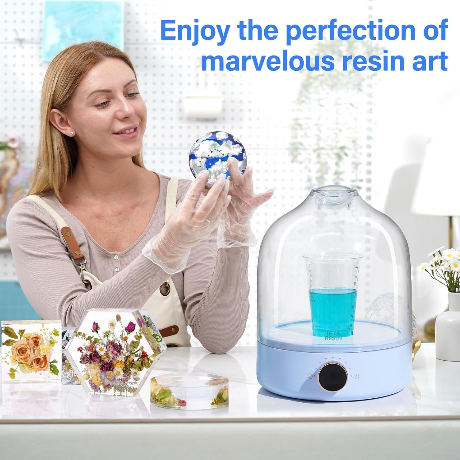 LET’S Resin Upgraded Resin Bubble Remover,  99Kpa with Digital Display, Auto Vent, Timer for Epoxy Resin Casting, Resin Art Crafts