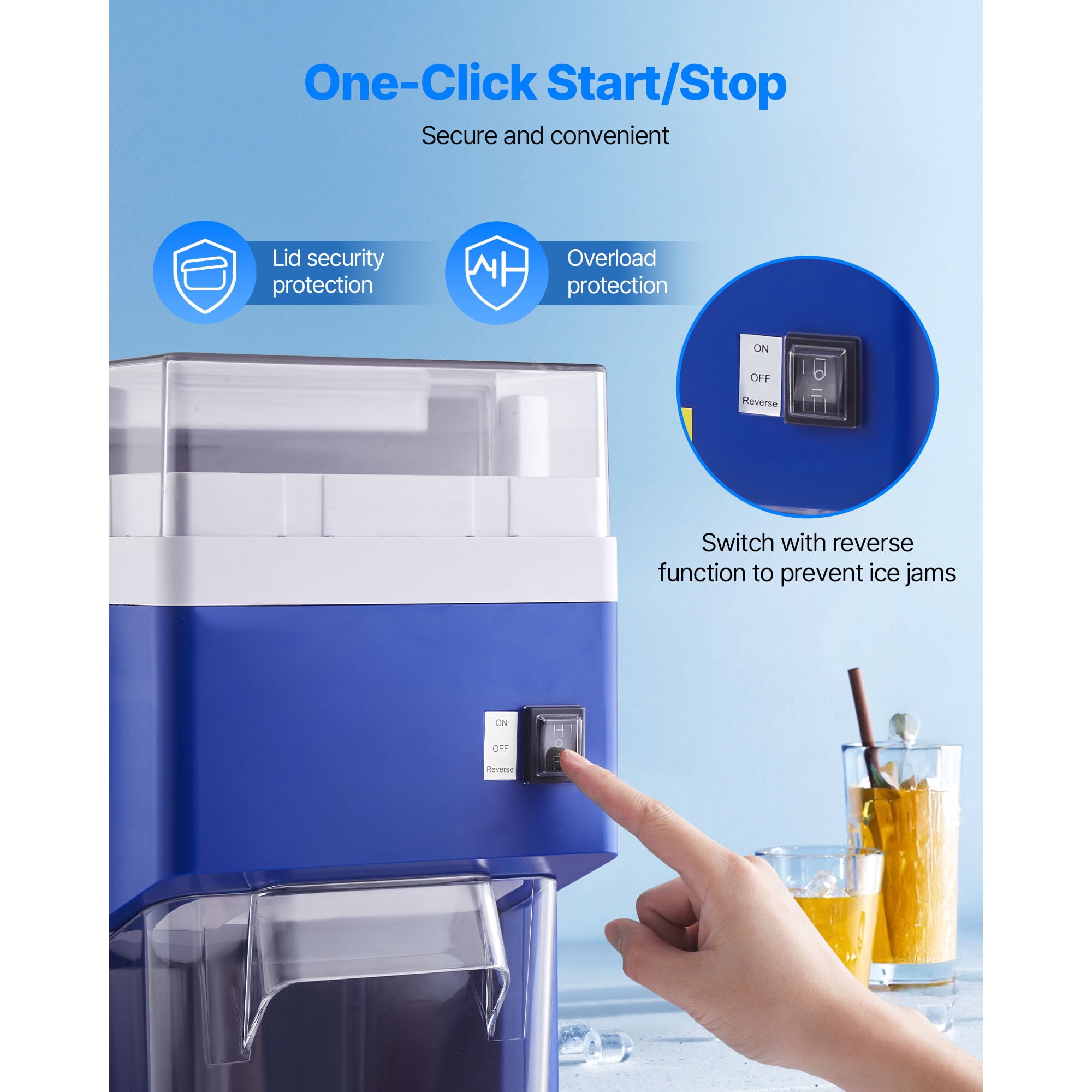 KFFKFF Commercial Ice Shaver Machine, 1.91QT / 1.8L Electric Snow Cone Maker, Fine & Fluffy Ice with 300W Motor, Stainless Steel Blades, Shaved Ice Machine for Home, Parties, Restaurants