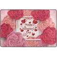 thumbnail image 4 of SKYSONIC Valentine Day Rose Non-Slip Area Rug, Red Pink Floral Flowers Floor Carpet Comfort Floor Mats Decor for Indoor Front Porch Living Room Bedroom Kitchen, 36"x24", 4 of 5