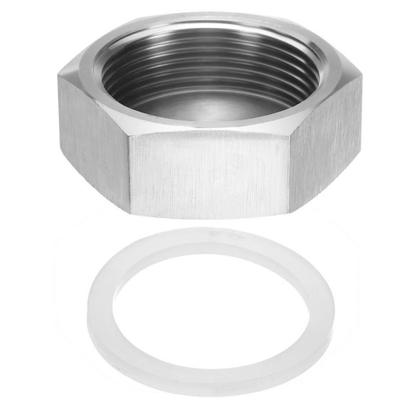1 Pack Hex End Cap, 304 Stainless Steel PT 1-1/2" Female Pipe Fitting with Washer