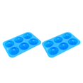 thumbnail image 1 of Cateissary Molde para rosquillas de 6 cavidades, bandeja antiadherente de silicona para hornear, resistente al calor, reutilizable, para hacer Azul 2piezas, 1 of 6