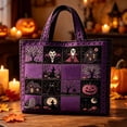 thumbnail image 3 of Women's Quilted Tote Bag Cute Dog Halloween Handbag with Lightweight Large Capacity Foldable for Travel and Work Trendy Halloween Handbags(01_Light Pink,C), 3 of 3
