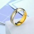thumbnail image 4 of 18K Gold Plated Couple Rings Men/Women's 316L Stainless Steel CZ Engagement Band, 4 of 5