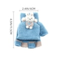 thumbnail image 2 of 1 Pair Fashion Winter Warm Cartoon Knitted Fingerless Gloves Half Finger Cute Rabbit Fashion Color Matching Gloves RED, 2 of 8