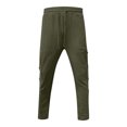 thumbnail image 3 of toraway Mens Harem Pants Men's Elastic Side Button Pants Solid Color Breathable Linen Loose Casual Pants S, 3 of 4