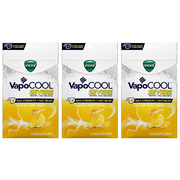 Vicks VapoCool HONEY LEMON Severe Menthol Drops MAX STRENGTH cold Medicine for Sore Throat Remedy 18 Per Pouch (3 PACK)