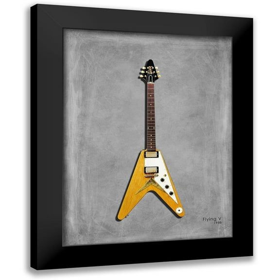 Rogan, Mark 12x14 Black Modern Framed Museum Art Print Titled - Gibson FlyingV 58