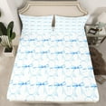 thumbnail image 2 of Manfei Princess Bow Bowtie Bed Sheets Set Twin Size,Cartoon Pattern Bedding Sets Twin Size,White Blue Bed Sheets Twin For Girly,Super Cozy Room Decorative,3-Piece, 2 of 7