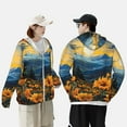 thumbnail image 4 of Balery Elegant Sunset Sunflower Sudadera ligera de manga larga con capucha y protección solar UPF 50+ para hombre y mujer, ideal para pesca y running-Large, 4 of 7