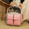thumbnail image 4 of Bolsa para gatos y perros, bolsa de hombro doble, cálida para mascotas, para gatos, perros, gatos, salidas al aire libre, mochila portátil para mascotas de gran capacidad, 4 of 5