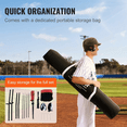 thumbnail image 6 of 7x7 ft Baseball Softball Practice Net, Portable Baseball Training Net for Hitting Catching Pitching, Backstop Equipment with Bow Frame, Carry Bag, Strike Zone, 12 Balls, Tee, and Ball Collector, 6 of 7