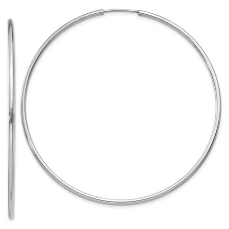 1 5mm 14k White Gold Endless Hoop Earrings 58mm 2 4 Inch 1 5mm 14k White Gold Endless Hoop Earrings 58mm 2 4 Inch
