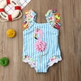thumbnail image 2 of Musuos Baby Girls One Piece Swimsuit 3D Flamingo Tassels Ruffle Stripe Swimwear, 2 of 6