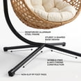 thumbnail image 5 of Folding PE Rattan Hanging Egg Chair with Stand, Yellow Indoor & Outdoor Hammock Swing Basket Chair, Aluminum Steel Frame for Patio, Balcony, Backyard, Bedroom, 5 of 7