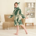 thumbnail image 4 of FORMRS Niños Bathrobe Unisex Hooded Robe Soft Plush Pajamas Sleepwear, Size 2-3T, Beige Abstract, 4 of 7