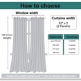 thumbnail image 6 of Unique Bargains 2 Panels Linen Look Blackout Curtains for Bedroom Steel Blue 52"W x 108"L, 6 of 8