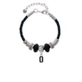 thumbnail image 2 of Delight Jewelry Silvertone Black Number - 0 Middle Sister Celtic Knot Leather Bead Bracelet, 7"+2" Extender, 2 of 4