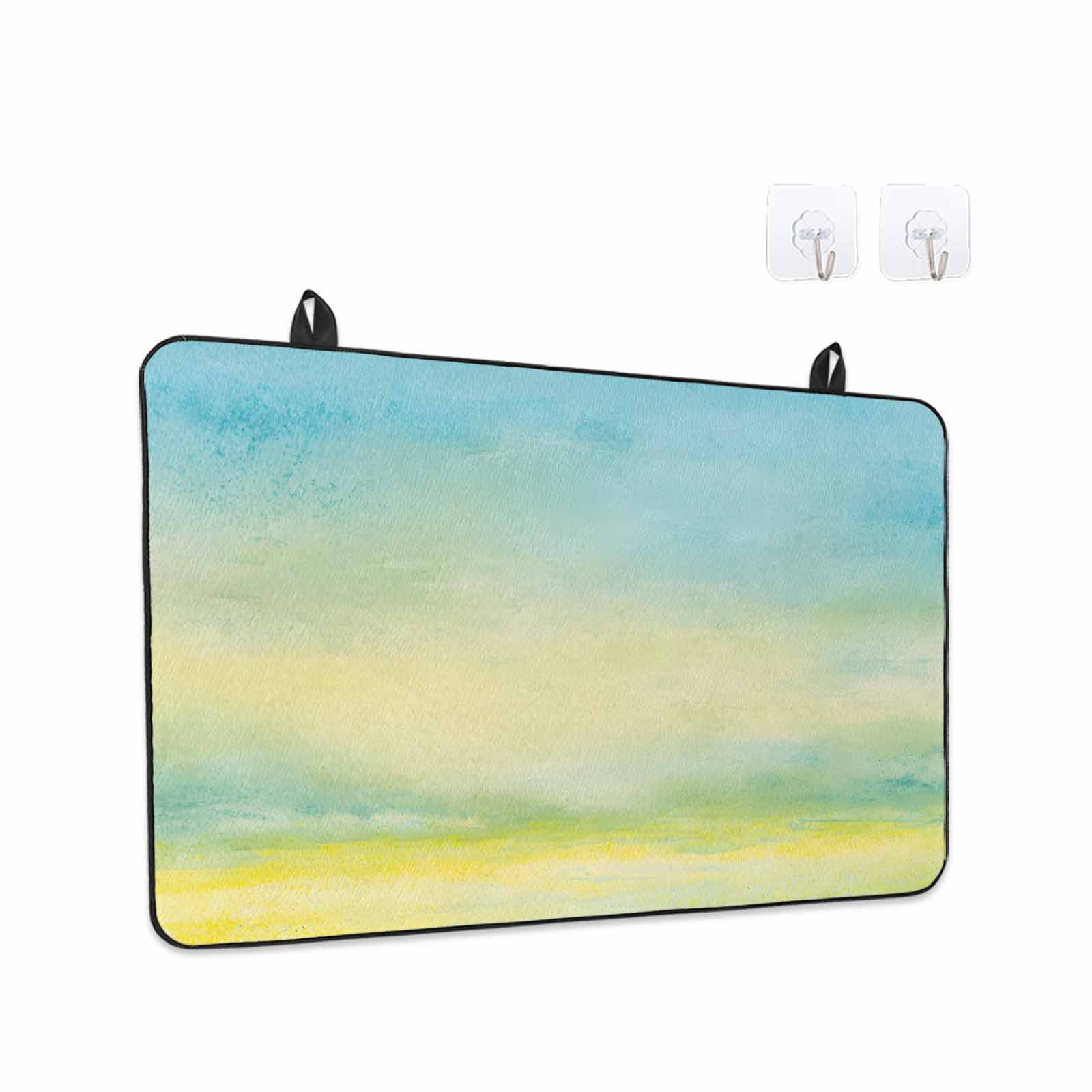 Turquoise Blue Ombre Stove Top Cover for Electric Stove, Heat-proof & Non Slip Glass Top Stove Cover Protector, Abstract Modern Art Oil Painting Kitchen Flat Cooktop Rubber Mat 24x21 Inches